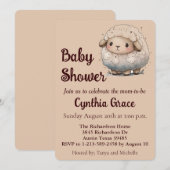 Einladung zur Baby Sheep Baby Dusche (Vorne/Hinten)