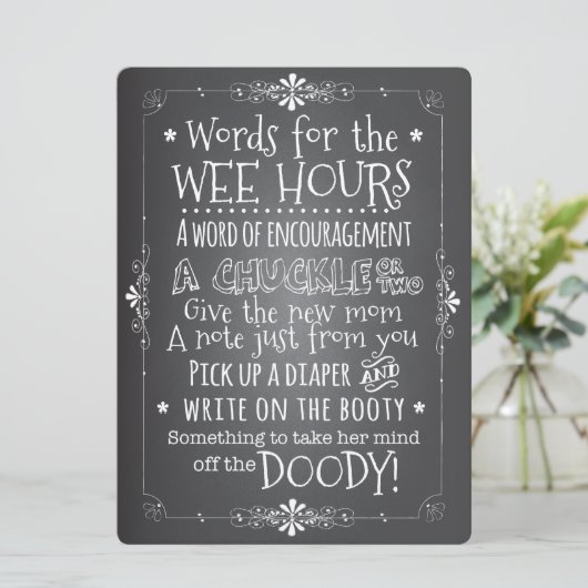 Einladung zur Baby Shower Activity Card (Stehend Vorderseite)