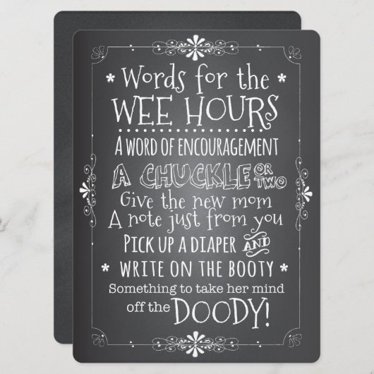 Einladung zur Baby Shower Activity Card (Vorne/Hinten)