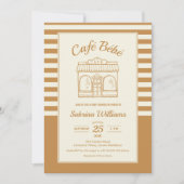 Einladung zur Baby Shower CAFÉ BÉBÉ (Vorderseite)