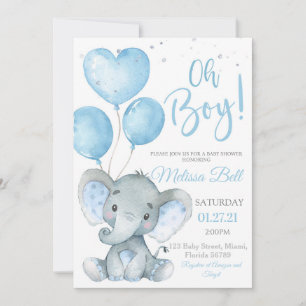 Einladung zur Baby Shower "Elephant Boy" - Elefant