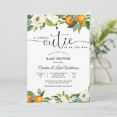 Einladung zur Baby Shower für Little Cutie Citrus (Stehend Vorderseite)
