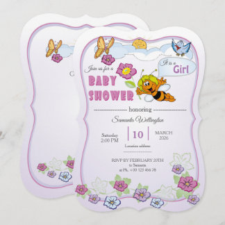Einladung zur Baby Shower für Mädchen 