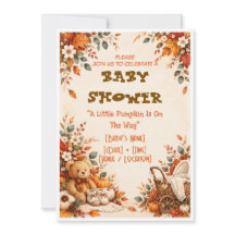Einladung zur Baby Shower im Herbst Little Pumpkin