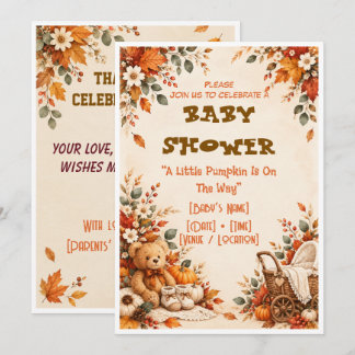 Einladung zur Baby Shower im Herbst Little Pumpkin
