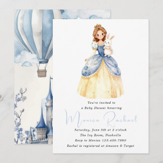 Einladung zur Baby Shower mit Prinzessinnen-Kutsch