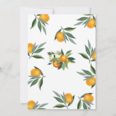 Einladung zur Baby Shower mit Zitrus-Blumen-Motiv (Rückseite)