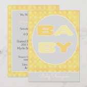 Einladung zur Baby Text Duwer (gelb) (Vorne/Hinten)