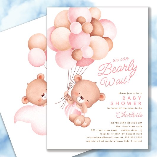 Einladung zur Baby Wait Girl Baby Dusche
