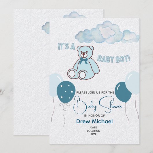 Einladung zur Babydusche (Vorne/Hinten)