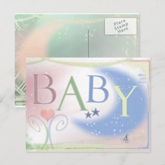 Einladung zur Babydusche (Vorne/Hinten)