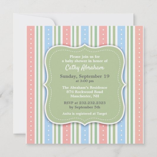 Einladung zur Babydusche (Rückseite)