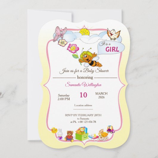 Einladung zur Babydusche (Vorderseite)