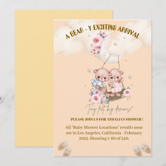 Einladung zur Babydusche (Vorne/Hinten)