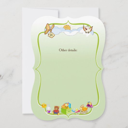 Einladung zur Babydusche (Rückseite)