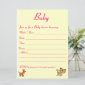 Einladung zur Babydusche. (Stehend Vorderseite)