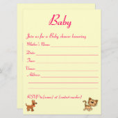 Einladung zur Babydusche. (Vorne/Hinten)