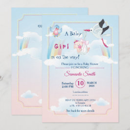 Einladung zur Babydusche, es ist ein Mädchen