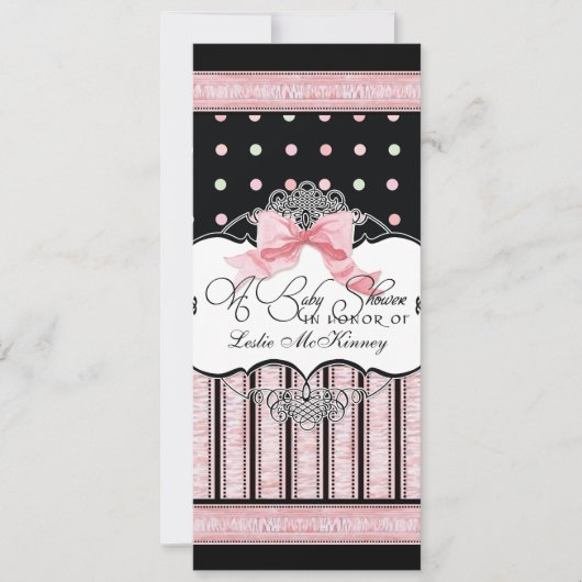 Einladung zur Babydusche - Französischer Bow Dot S (Vorderseite)