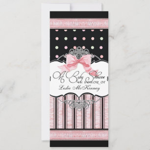 Einladung zur Babydusche - Französischer Bow Dot S