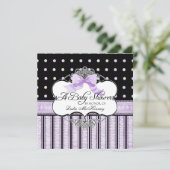 Einladung zur Babydusche - Französischer Bow Dot S (Stehend Vorderseite)