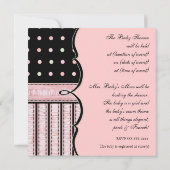 Einladung zur Babydusche - Französischer Bow Dot S (Rückseite)