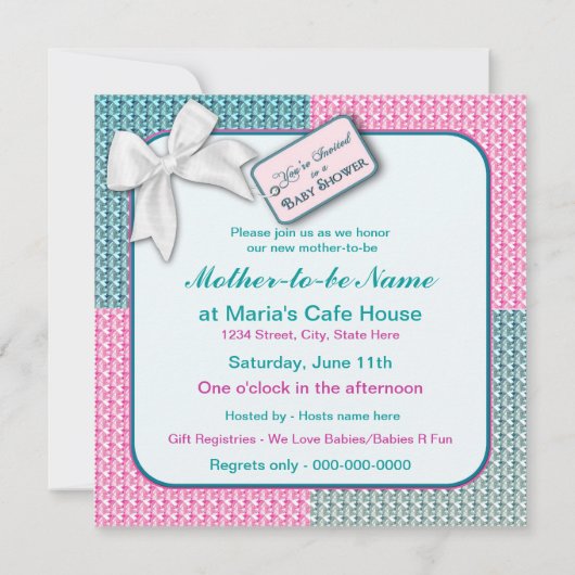 Einladung zur Babydusche - Geschenkwrap (Rückseite)