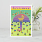 Einladung zur Babydusche (Infos auf der Rückseite) (Stehend Vorderseite)
