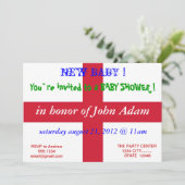 Einladung zur Babydusche mit der Flagge Englands (Stehend Vorderseite)