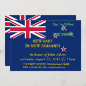 Einladung zur Babydusche mit der Flagge Neuseeland (Vorne/Hinten)