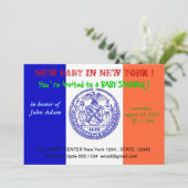 Einladung zur Babydusche mit der Flagge von New Yo (Stehend Vorderseite)