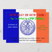 Einladung zur Babydusche mit der Flagge von New Yo (Vorne/Hinten)