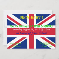 Einladung zur Babydusche mit Flagge des Vereinigte