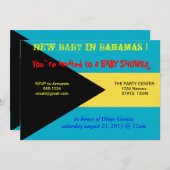 Einladung zur Babydusche mit Flagge von Bahamas (Vorne/Hinten)