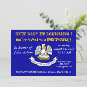 Einladung zur Babydusche mit Flagge von Louisiana (Stehend Vorderseite)