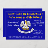 Einladung zur Babydusche mit Flagge von Louisiana (Vorne/Hinten)