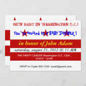 Einladung zur Babydusche mit Flagge von Washington (Vorne/Hinten)