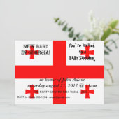 Einladung zur Babydusche mit georgischer Flagge (Stehend Vorderseite)