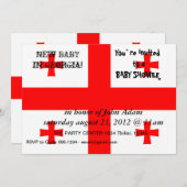 Einladung zur Babydusche mit georgischer Flagge (Vorne/Hinten)