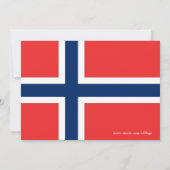 Einladung zur Babydusche mit norwegischer Flagge (Rückseite)