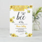 Einladung zur Babydusche Mommy-to-Bee (Stehend Vorderseite)