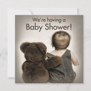 Einladung zur Babydusche - Teddy Bear and Baby