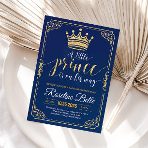 Einladung zur Babyparty "Der kleine Prinz" Navy Go