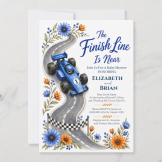 Einladung zur Babyparty Finish Line Formula One