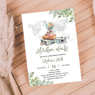 Einladung zur Babyparty für Abenteuer-Reisen