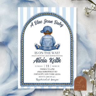 Einladung zur Babyparty für Baby Boy in Blue Jeans
