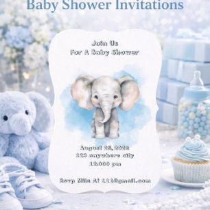 Einladung zur Babyparty für einen kleinen Elefante