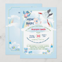 Einladung zur Babyparty für einen kleinen Jungen m