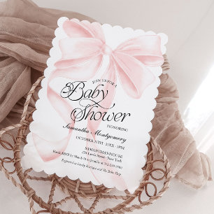 Einladung zur Babyparty für Mädchen mit rosa Coque