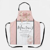 Einladung zur Babyparty für Mädchen mit rosa Schle Schürze (Vorderseite)